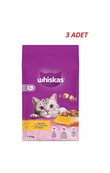 Whiskas Yetişkin Tavuklu Kedi Maması 1.4 Kg 3 Adet Whiskas Yetişkin Tavuklu Kedi Maması 1.4 Kg 3 Adet