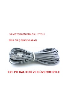 EYEPC 30 Mt Adsl Vdsl Bina Modem Arasi 2 Li Köken Telefon Kablosu EYEPC 30 Mt Adsl Vdsl Bina Modem Arasi 2 Li Köken Telefon Kablosu
