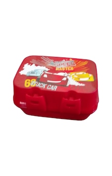 Kırmızı Yarış Arabası Desenli Çocuk Beslenme Kutusu Speed Master Stock Car 69 Lunch Box Açık Ahşap