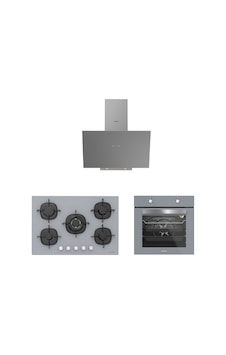 Silverline BO65E1S01 - CS5365S01 - 3481 Flam 60 Gri Ankastre Set Silverline BO65E1S01 - CS5365S01 - 3481 Flam 60 Gri Ankastre Set