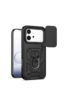 Teleplus Honor 600 5g Kılıf Magnetik Standlı Kamera Korumalı Slide Sürgülü Cover Kapak Siyah Teleplus Honor 600 5g Kılıf Magnetik Standlı Kamera Korumalı Slide Sürgülü Cover Kapak Siyah