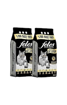 Feles Aktif Karbonlu Tozsuz Topaklanan Kedi Kumu 10 Lt X 2 Adet Feles Aktif Karbonlu Tozsuz Topaklanan Kedi Kumu 10 Lt X 2 Adet