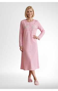 Mecit Pijama Mecit 6373 Pembe Kadın %100 Pamuk Uzun Kollu Gecelik Mecit Pijama Mecit 6373 Pembe Kadın %100 Pamuk Uzun Kollu Gecelik