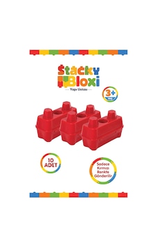 Stacky Bloxi Yapı Ustası 10 Parça Kırmızı İstiflenebilir Yapı Blokları Ve Saklama Kutusu 3+ Yaş Renk Stacky Bloxi Yapı Ustası 10 Parça Kırmızı İstiflenebilir Yapı Blokları Ve Saklama Kutusu 3+ Yaş Renk