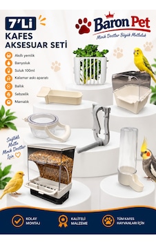 7li Kafes Kuşu Aksesuar Seti Akıllı Yemlik Suluk Mamalık Banyoluk Sebzelik Ballık Ve Kalamar Askı Aparatı 7li Kafes Kuşu Aksesuar Seti Akıllı Yemlik Suluk Mamalık Banyoluk Sebzelik Ballık Ve Kalamar Askı Aparatı