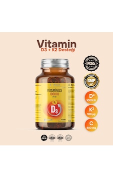 Inmax D-max Vitamin D3 1000 IU + K2 + 30 Soft Jel Kapsül Inmax D-max Vitamin D3 1000 IU + K2 + 30 Soft Jel Kapsül
