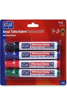 4'lü Doldurulabilir Beyaz Tahta Kalemi Seti 103 Ivory