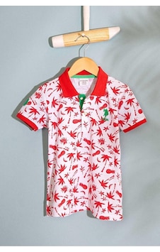 U.S. Polo Assn. Us Polo Erkek Çocuk Polo Yaka T-shirt Nar Çiçeği Rengi Çok Renkli