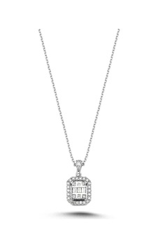 0,34 Karat Pırlantalı Baget Kolye 0,34 Karat Pırlantalı Baget Kolye