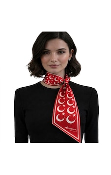 Mavi Masal Atatürk İmzalı Ay Yıldız Desenli Kırmızı Fular - K. Atatürk İmzalı İpek Saten Kadın Boyun Fuları Açık Kırmızı Mavi Masal Atatürk İmzalı Ay Yıldız Desenli Kırmızı Fular - K. Atatürk İmzalı İpek Saten Kadın Boyun Fuları Açık Kırmızı