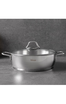 Hisar Teos Çelik Basık Tencere 26 Cm Inox Hisar Teos Çelik Basık Tencere 26 Cm Inox