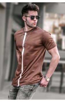 Madmext Baskılı Kahverengi T-shirt 5378 Madmext Baskılı Kahverengi T-shirt 5378