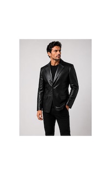 Zirve Deri Deri Blazer Siyah