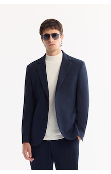Avva Erkek Lacivert Mono Yaka Bi-stretch Hafif Dokulu Blazer Comfort Slim Fit Ceket A52y4013 Avva Erkek Lacivert Mono Yaka Bi-stretch Hafif Dokulu Blazer Comfort Slim Fit Ceket A52y4013