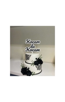 Kocam Da Kocam Yazılı Pasta Üstü Süsleme Doğum Günü Yıl Dönümü İçin 3d Butik Pasta Dekoru Kocam Da Kocam Yazılı Pasta Üstü Süsleme Doğum Günü Yıl Dönümü İçin 3d Butik Pasta Dekoru