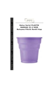 Delux Serisi Plastik Bardak 25 Li Mor Buluşma Piknik Renkli Kap Delux Serisi Plastik Bardak 25 Li Mor Buluşma Piknik Renkli Kap