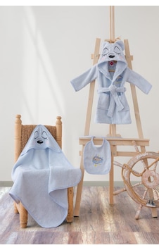 Cotton Box Bebek Banyo Seti Bear Mavi Cotton Box Bebek Banyo Seti Bear Mavi