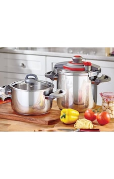 Falez Cst-1007 Cook-fest 4+7 Lt Duduklu Tencere Kırmızı Gri Falez Cst-1007 Cook-fest 4+7 Lt Duduklu Tencere Kırmızı Gri