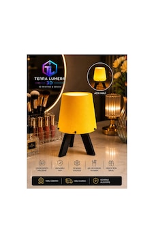 Modern Led Masa Lambası Dekoratif Gece Abajuru Sarı