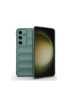 Samsung Uyumlu Galaxy S25 Fe Kılıf Esnek Tpu Oyuklu Arka Yüzey Tasarımlı Zore Etnik Silikon Kapak Koyu Yeşil