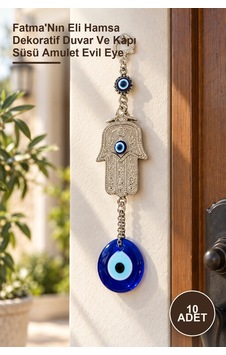 10 Adet Nazar Boncuğu Fatma'nın Eli Hamsa Dekoratif Duvar Ve Kapı Süsü Amulet Evil Eye 10 Adet Nazar Boncuğu Fatma'nın Eli Hamsa Dekoratif Duvar Ve Kapı Süsü Amulet Evil Eye