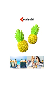 2 Adet Ananas Plaj Havlu Mandal Klipsi Rüzgara Dayanıklı, Güçlü Tutuş Ve Eğlenceli Tasarım Çok Renkli