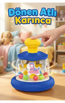 Bas-çevir Atlı Karınca Oyuncağı Renkli Toplu Eğitici Bebek Oyuncağı - Mavi Bas-çevir Atlı Karınca Oyuncağı Renkli Toplu Eğitici Bebek Oyuncağı - Mavi