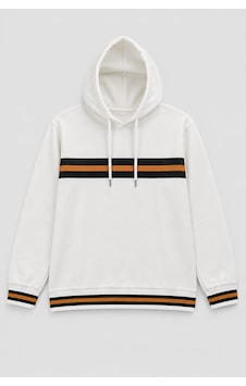 Markapia Kadın Kapüşonlu Çizgi Detaylı Sweatshirt Ekru Markapia Kadın Kapüşonlu Çizgi Detaylı Sweatshirt Ekru
