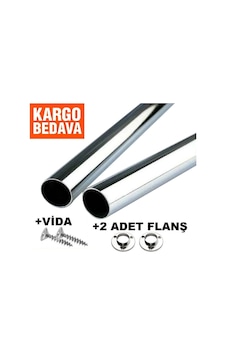 Ercanyapimarket Krom Kaplama Dolap Içi Askı Borusu - Askılık Boru + 2 Adet Flanş Diğer Ercanyapimarket Krom Kaplama Dolap Içi Askı Borusu - Askılık Boru + 2 Adet Flanş Diğer