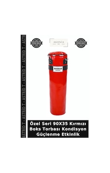 Özel Seri 90x35 Kırmızı Boks Torbası Kondisyon Güçlenme Etkinlik