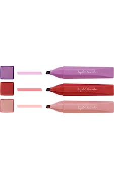 Fosforlu Kalem Kalem Tipi 3'lü Kırmızı, Pembe, Mor Chosch Cs-h816-6 Çok Renkli