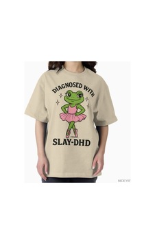 Flood Of Style Slay-dhd İle Teşhis Edildi Kurbağa Balerin Neurospicy Meme Erkekler Kadınlar İçin Tişört %100 Bej Flood Of Style Slay-dhd İle Teşhis Edildi Kurbağa Balerin Neurospicy Meme Erkekler Kadınlar İçin Tişört %100 Bej