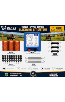 Panda Elektirikli Çit Makinası 5 Dekar Extra Güçlü Tam Set