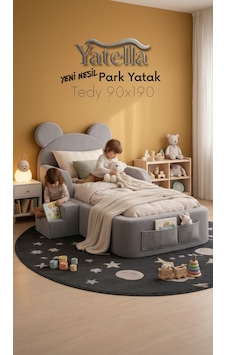 Yatella Luxury Tedyy Baza ve Başlıklı Montessori Full Sünger Yatak Seti 90 X 190 Gri Yatella Luxury Tedyy Baza ve Başlıklı Montessori Full Sünger Yatak Seti 90 X 190 Gri