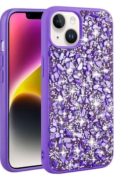 Apple Uyumlu iPhone 14 Kılıf Parlak Taşlı Tasarım Stone Linea Kapak Apple Uyumlu iPhone 14 Kılıf Parlak Taşlı Tasarım Stone Linea Kapak