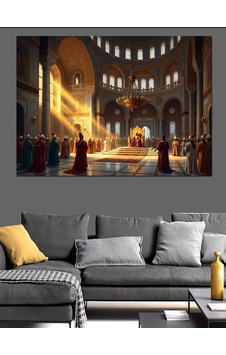 Gün Işığı Altında Tarihi Katedral Dekoratif Kanvas - Mdf Ahşap Tablo