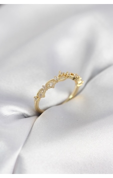 Zirkon Taşlı Pirinç Gold Renk Kadın Yüzük Altın - Beyaz 30962272 Zirkon Taşlı Pirinç Gold Renk Kadın Yüzük Altın - Beyaz 30962272