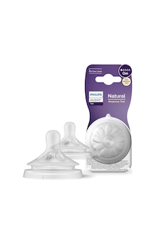 Philips Avent Natural Response 2'li Biberon Emziği, 1 Numara, 0 Ay+ Beyaz