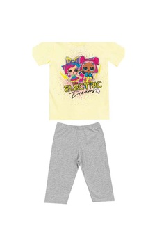 Kaliteiste Kız Çocuk Kısa Kol T-Shirt Tayt Takım (4-5 Yaş) Çok Renkli