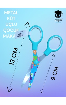 Metal Küt Uçlu Çocuk Makası 13 Cm Desenli Yeşil Çiçek Metal Küt Uçlu Çocuk Makası 13 Cm Desenli Yeşil Çiçek