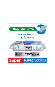 Easy Clean Süper Kireç Sökücü Yüzey Temizlik Havlusu&mendili 4x30 120 Yaprak Easy Clean Süper Kireç Sökücü Yüzey Temizlik Havlusu&mendili 4x30 120 Yaprak