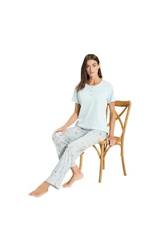 Over Sleep By Poleren Over Sleep 3334 Kadın Büyük Beden Modal Yazlık Takım L-xl-2xl-3xl Mavi Over Sleep By Poleren Over Sleep 3334 Kadın Büyük Beden Modal Yazlık Takım L-xl-2xl-3xl Mavi
