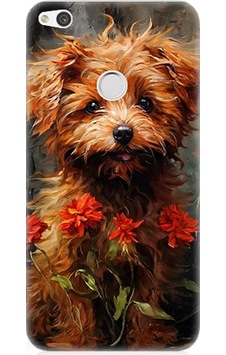 Huawei P9 Lite 2017 Uyumlu Çiçekli Köpek Desenli Silikon Kılıf Huawei P9 Lite 2017 Uyumlu Çiçekli Köpek Desenli Silikon Kılıf