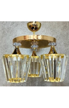 Konik 3lü - Modern Ve Şık Tasarım Kristal Avize Gold Altın - Gold Konik 3lü - Modern Ve Şık Tasarım Kristal Avize Gold Altın - Gold