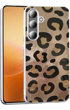 Galaxy Uyumlu S25 Plus Kılıf Desenli Zore Mep Kapak Gold Leopar Galaxy Uyumlu S25 Plus Kılıf Desenli Zore Mep Kapak Gold Leopar