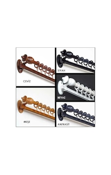 Ahşap Rustik Tek Raylı Perde Askısı - 250 Cm / 5 Renk Seçeneği Ahşap Rustik Tek Raylı Perde Askısı - 250 Cm / 5 Renk Seçeneği