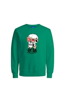 Jack & Jones Erkek Kuru Kafa Baskılı Bisklet Yaka Sweatshirt 12244220 Siyah Jack & Jones Erkek Kuru Kafa Baskılı Bisklet Yaka Sweatshirt 12244220 Siyah