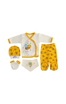 5'li Şişme Mini Arı Desenli Unisex Zıbın Takımı Yenidoğan Seti Çok Renkli 5'li Şişme Mini Arı Desenli Unisex Zıbın Takımı Yenidoğan Seti Çok Renkli