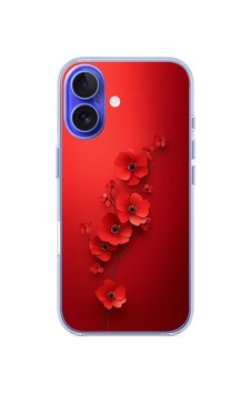 İphone 16 Uyumlu Kırmızı Kardelenler Baskılı Silikon Kılıf İphone 16 Uyumlu Kırmızı Kardelenler Baskılı Silikon Kılıf