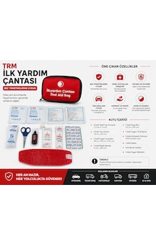 Trm Araç İlk Yardım Çantası Bez Çantalı Yönetmeliğe Uygun Acil Durum Seti